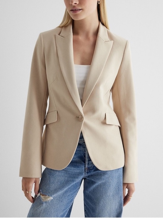 Express Jackets & Blazers - Express Sandstone Tailored Blazer
